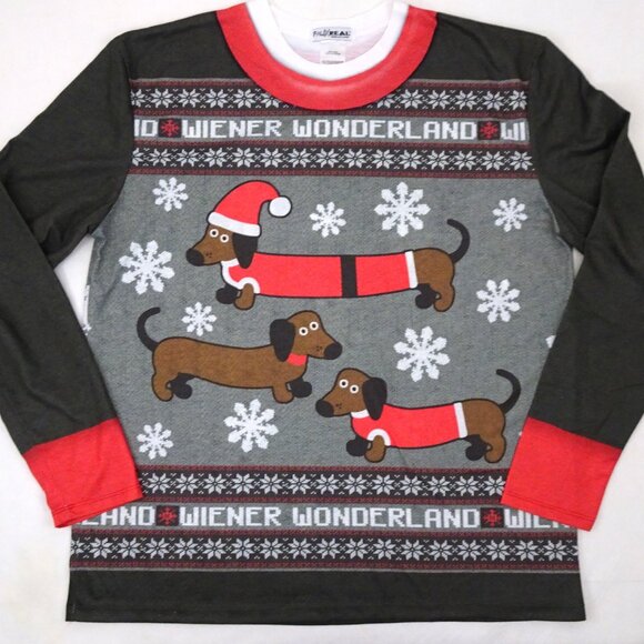Weiner Wonderland Christmas t-shirt XL Dachshund Dog Ugly Christmas Sweater Pup - Picture 1 of 7